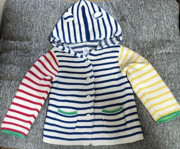 babyGAP ニット ボーダー パーカー くま耳 90