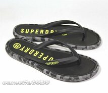 Superdry スーパードライ 極度乾燥しなさい Surplus Goods Flip Flops スポーツ ビーチ サンダル 黒 ブラック 迷彩 L 約27～27.5cm 新品_画像1