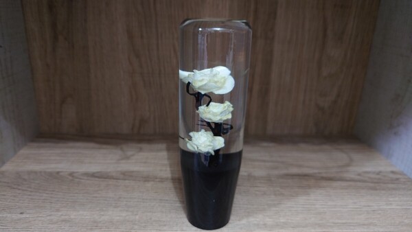 水中花シフトノブ薔薇 15cm 白 デコトラ 旧車 街道レーサー ドリフト カスタムカー 軽トラ シフトノブ延長