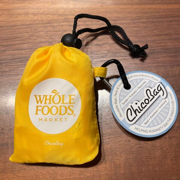 新品未開封WHOLE FOODS MARKET ホールフーズ エコバッグ トートバッグ Chico bag イエロー