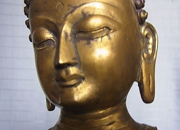 激安売れ筋 【U1401】古い仏像 高42㎝ お釈迦様 細密造 アンティーク 