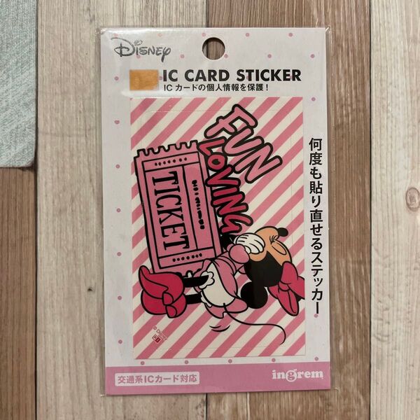 ICカード ステッカー ミニーマウス ディズニー 貼って剥がせる Suica など