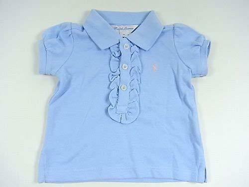 Ralph Laurenラルフローレンベビーキッズ子供服女の子用半袖ポロシャツ（ライトブルー）3ヶ月用60cm