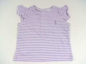 Ralph Laurenラルフローレンベビーキッズ子供服女の子用半袖ボーダーシャツ（パープル）3ヶ月用60cm