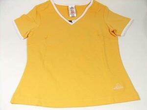 adidas Adidas V neck lady's for women T-shirt ( mango / white )