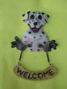  бесплатная доставка / анонимность ]* welcome панель ( welcome plate ) собака собака ( далматинец )