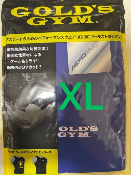 【新品】ゴールドジム タンクトップ ブルー スタックライン XL