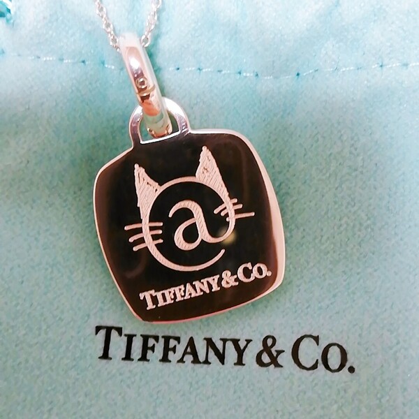 送料無料【数量限定】美品★TIFFANY ティファニー キャットストリート ペンダント ネックレス /シルバー ネコ Cat 猫 限定600個 即決