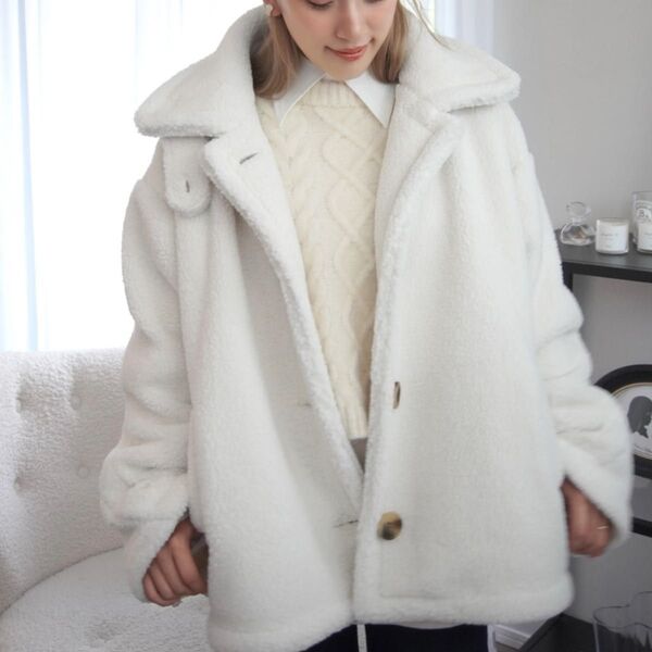 ayano asense ボアアウター 完売品 ホワイト コート