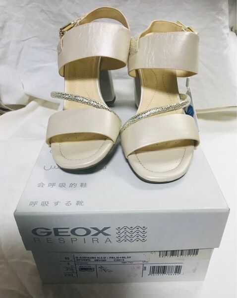 GEOX RESPIRA クリーム系サンダル Sサイズ