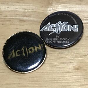 ACTION ☆ アクション ☆ ヘビメタ ☆ ヘビーメタル ☆ ロック ☆ ハードロック ☆ バンド ☆ ライブ ☆ コンサート ☆ 缶バッジ ☆ 中古品