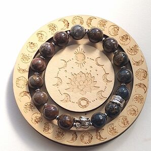 【キズあり割】マルチカラーピーターサイトシリカのデザインブレスレット