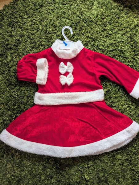 クリスマス サンタ風 ワンピース 女の子 90-95cm