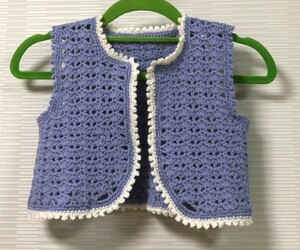  new goods hand-knitted Land! cotton baby front opening bolero (50~70.) 020