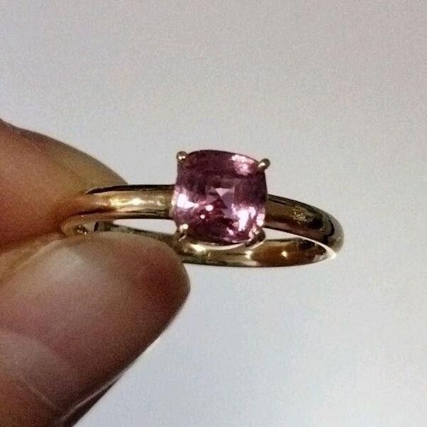 天然パパラチアサファイア 鑑別書つき 指輪 1.08ct K18 高品質 リング