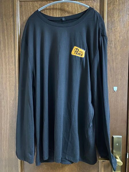 ロンT Tシャツ 長袖 黒 XXL
