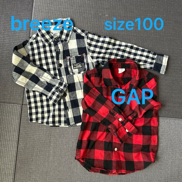 breeze GAP size100 チェックシャツ