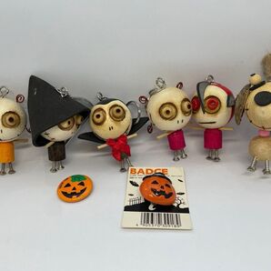 ハロウィン おもしろキーホルダー 6点+カボチャバッジ2点