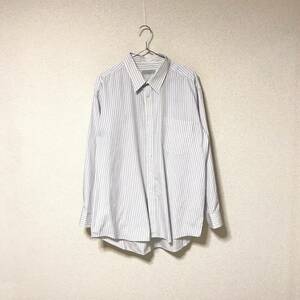 ★アクアスキュータム Aquascutum★メンズ ストライプ柄 シャツ ワイシャツ ドレスシャツ size 46 ブルー系　