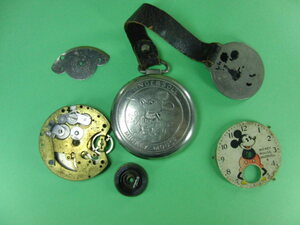 ★ポケットウオッチ★INGERSOLL★MICKEY MOUSE★１９３３年代★骨董屋から購入いたしました★部品どり！★