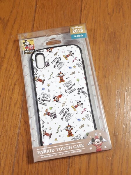 ◆送料無料◆iPhone XS Max用 ハイブリッド★タフケース★両側にストラップホール ★ミッキーマウス/白★ダブルハニカム構造 PG-DCS518M9W