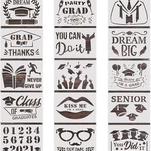 15ワードステンシルインスピレーション引用ステンシル卒業ステンシル木に絵を描くためのDIYクラフトアートホームスクール