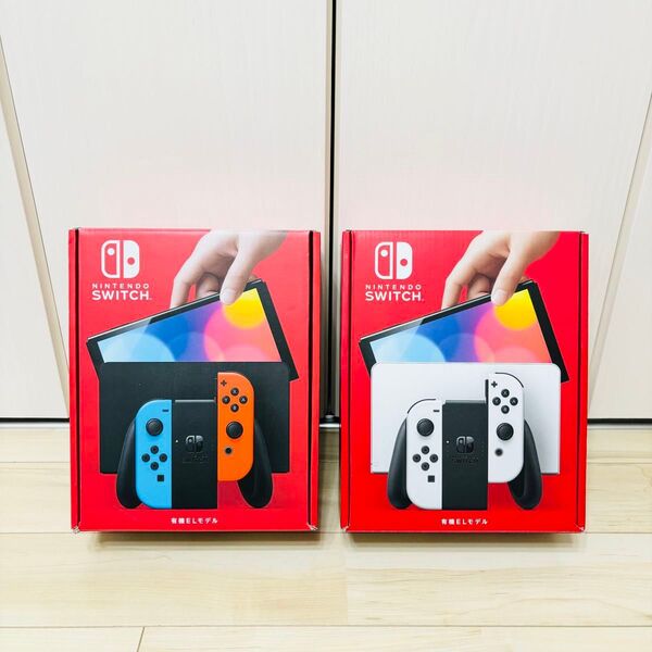 【未使用】2台セット 有機EL Nintendo Switch ニンテンドースイッチ 本体 ホワイト ネオン