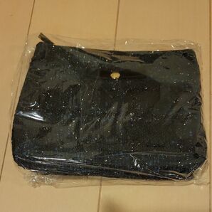 ツイード フラットポーチ メナード 非売品 ブラック