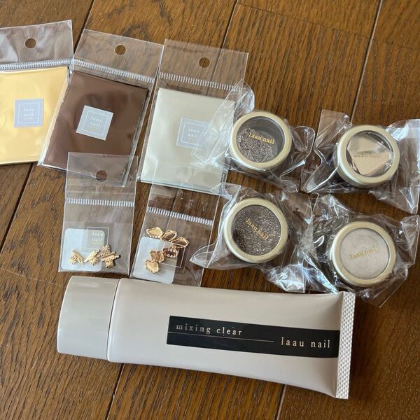 laau nail ラーウネイル ミキシングジェル グリッター チェーン ゴールドパーツ ホイル ミラー