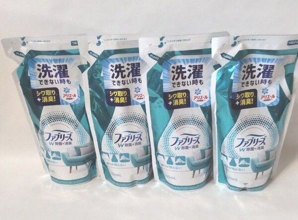 NEW! ファブリーズ W除菌+消臭スプレー 布用 香りが残らない 詰め替え 320mL 4袋セット 消臭剤 カテゴリー変更可能