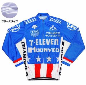 新品 長袖 裏起毛 サイクルジャージ レトロデザイン No25 XL アメリカ フルジップ ウェア メンズ サイクリング フリース ロードバイク MTB