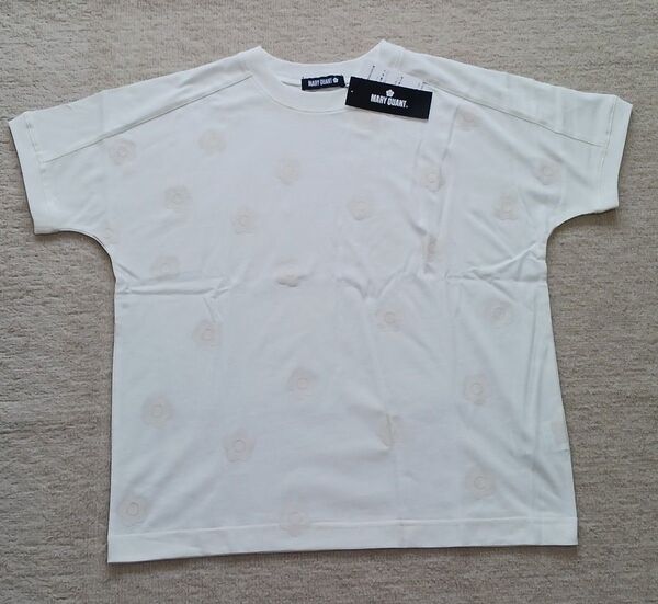 MARY QUANT☆マリークワント☆ランダム☆デイジー☆パターン☆プルオーバー☆半袖☆Tシャツ☆白☆Mサイズ☆新品☆タグ付き