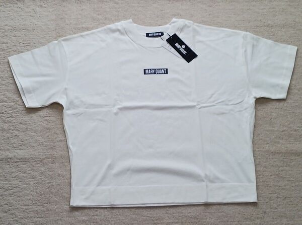 MARY QUANT☆マリークワント☆ボックス☆ワッペン☆プルオーバー☆半袖☆Tシャツ☆白☆ホワイト☆Mサイズ☆新品☆タグ付き