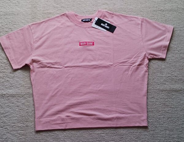 MARY QUANT☆マリークワント☆ボックス☆ワッペン☆プルオーバー☆半袖☆Tシャツ☆ピンク☆Mサイズ☆新品☆タグ付き