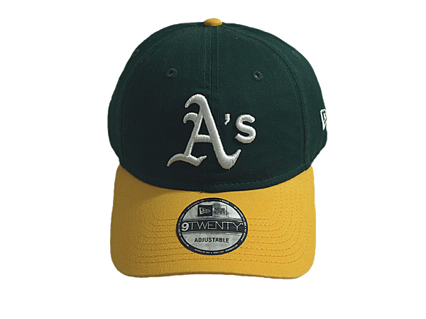 ニューエラ NEW ERA MLB ストラップバックキャップ 帽子 9TWENTY CORE CLASSIC REPLICA オークランド アスレチックス グリーンイエロ―