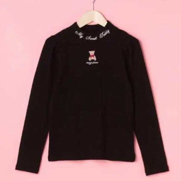 メゾピアノジュニア モチーフ刺しゅうプチハイネックTシャツ 160