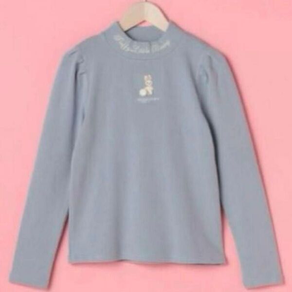 メゾピアノジュニア モチーフ刺しゅうプチハイネックTシャツ 160
