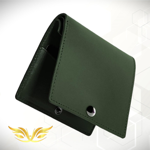 手仕上げ極薄二つ折り グリーン 小銭入れ カードケース お札入れ キャッシュレス エイジング 大人感 一粒万倍日 お洒落 高級 本革 財布1