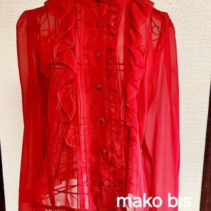 mako bis デザインシャツ レッド mサイズ ダンス ⑥