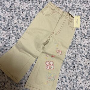 刺繍入りズボン 80㎝ ベージュ 未使用