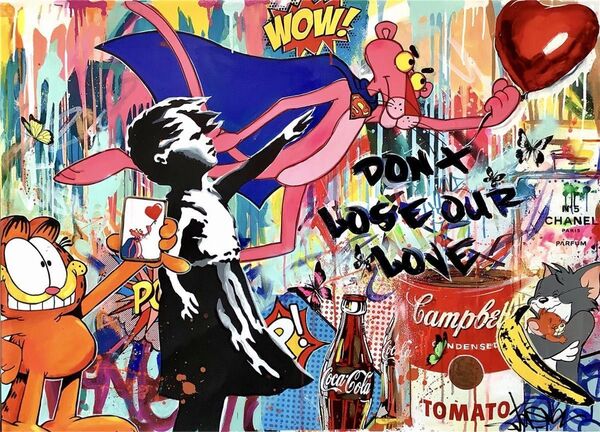 No.94☆半額祭☆キャンバスアート ブランドオマージュアート バンクシー ブランドアート絵画 インテリア絵画 赤い風船