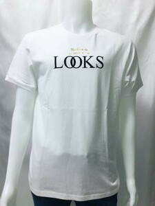 1円！メンズクルーネックTシャツ tシャツ 丸首Tシャツ トップス Tシャツ ロゴプリント 白 L 00160