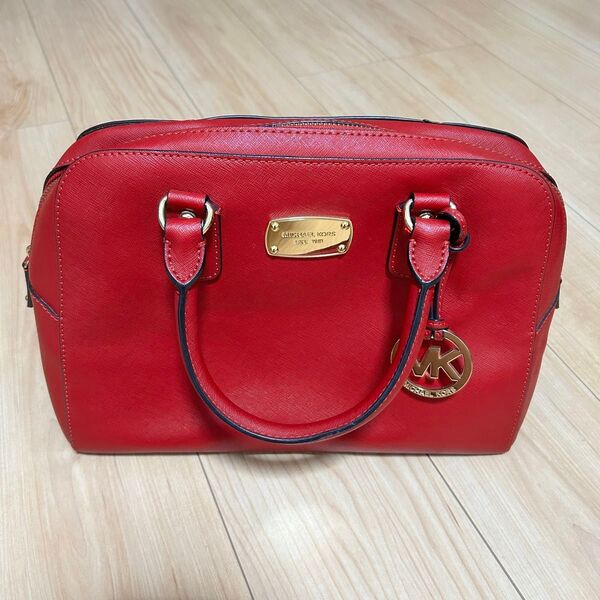 美品 マイケルコース Michael Kors ハンドバッグ ショルダーバッグ レザー レッド