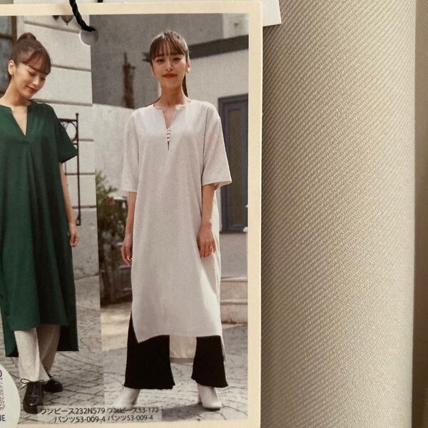 しまむら×近藤千尋 パール付きワンピース FLASH BLUE 未使用品