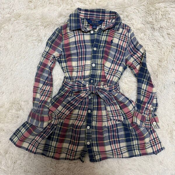 RALPH LAUREN 女の子 ワンピース チェック リボン