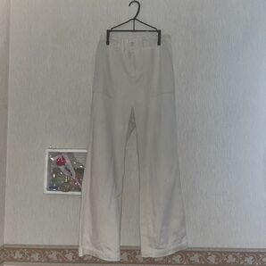 アイボリー デニムパンツ コットン 100% ボトムス フリーサイズ