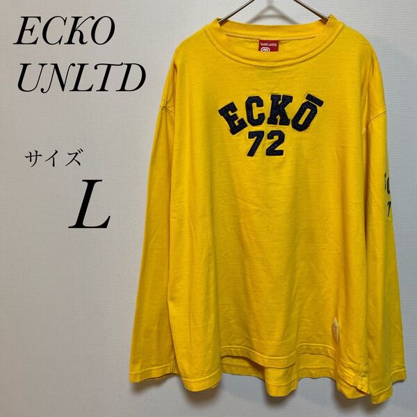 エコーアンリミテッド ECKO UNLTD Lサイズ 長袖 Tシャツ イエロー