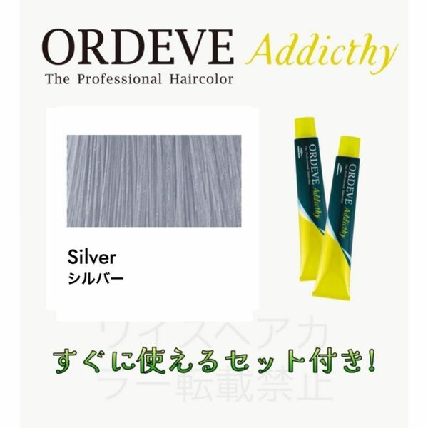 ミルボン オルディーブ アディクシー ヘアカラー ヘアカラー剤 おしゃれ染め ショート用 すぐに使えるセット付 シルバー 13
