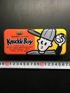希少 ナックルボーイ 缶ペンケース サンスター san-star Knuckle Boy 野球 ファンシーグッズ 昭和レトロ マイナー