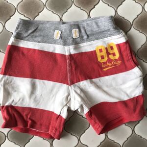 70 ギャップ　GAP bab 赤白ボーダー ハーフパンツ